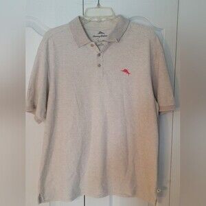 Tommy Bahama Beige Polo Style Golf Shirt Size L